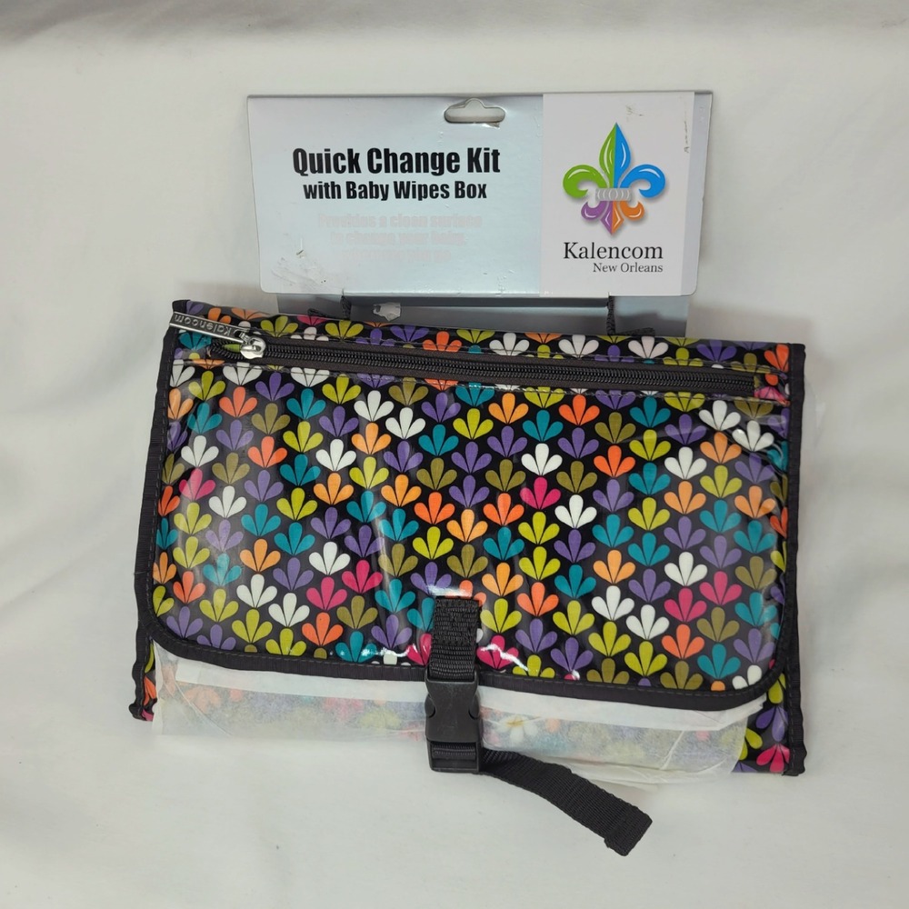 Kalencom Quick Change Kit Portable Changing Pad with Wipes Box Multi-Color NEW